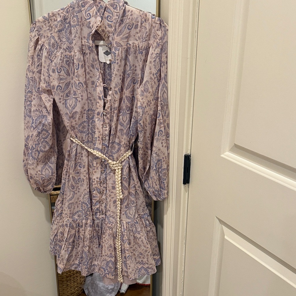 Olivaceous Purple and Cream Mini Dress